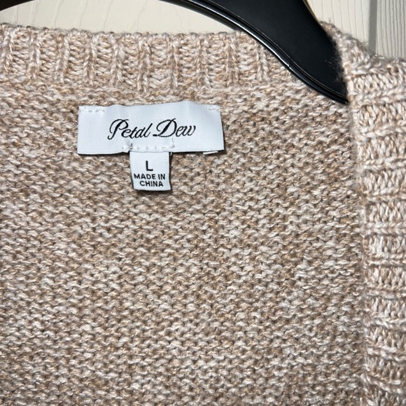 NWOT Fringed Knit Vest by Petal Dew, Beige Tan, large, from Anthro - Picture 2 of 4